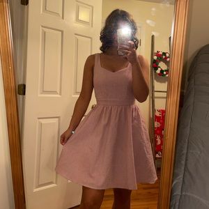 Lauren James Livingston Seersucker Dress Red and White Size Small